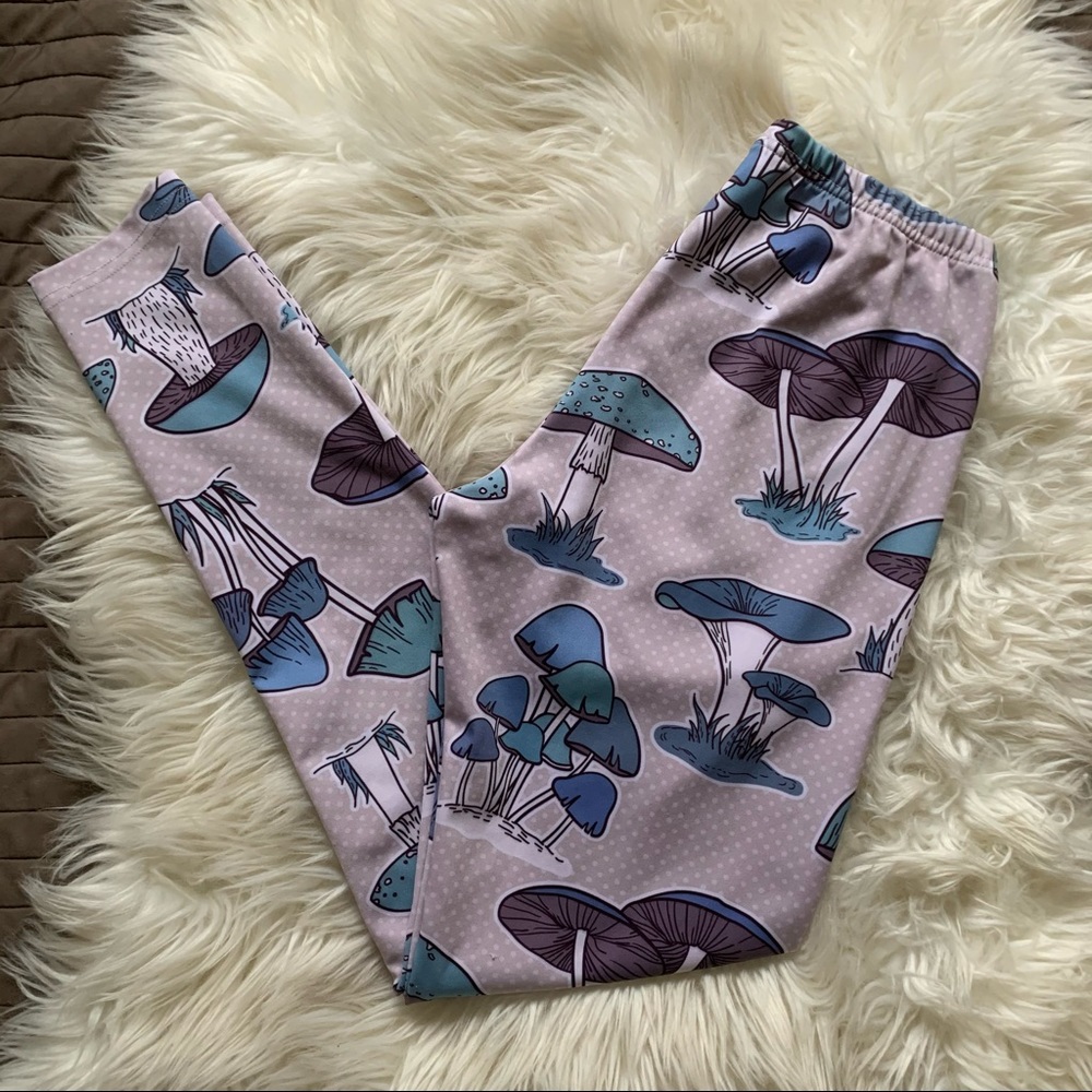 Mushroom Fungi Printed Leggings by CowCow